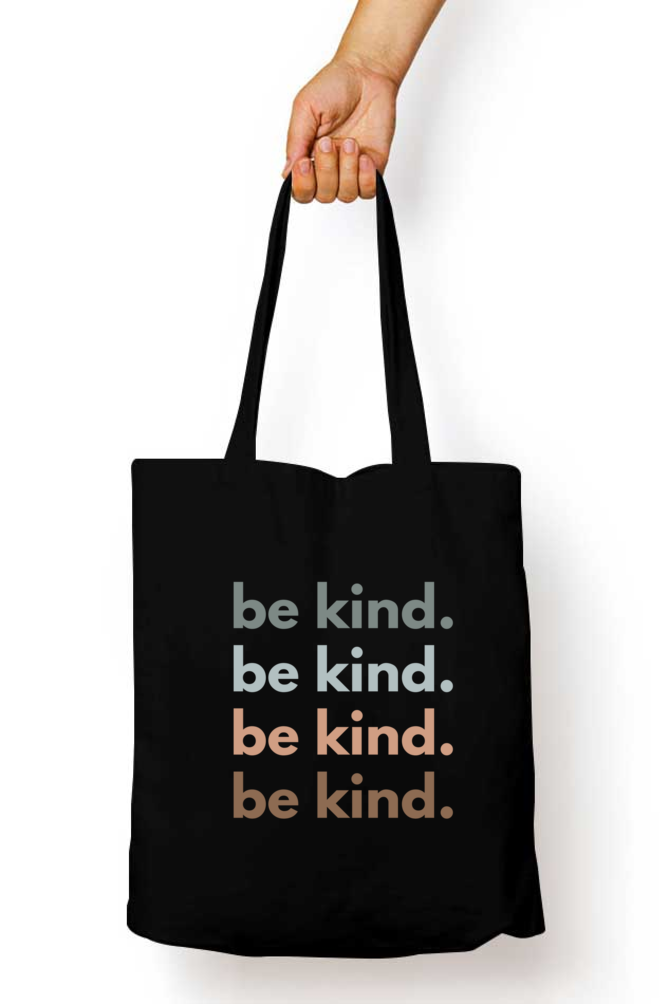 Be Kind - Tote Bags for Women with Zip, College Bag for Girls, 100% Organic Cotton Tote Bag for Traveling & Daily Use