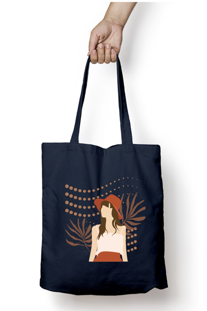Girl Towards the Sky - Tote Bags for Women with Zip, College Bag for Girls, 100% Organic Cotton Tote Bag for Traveling & Daily Use