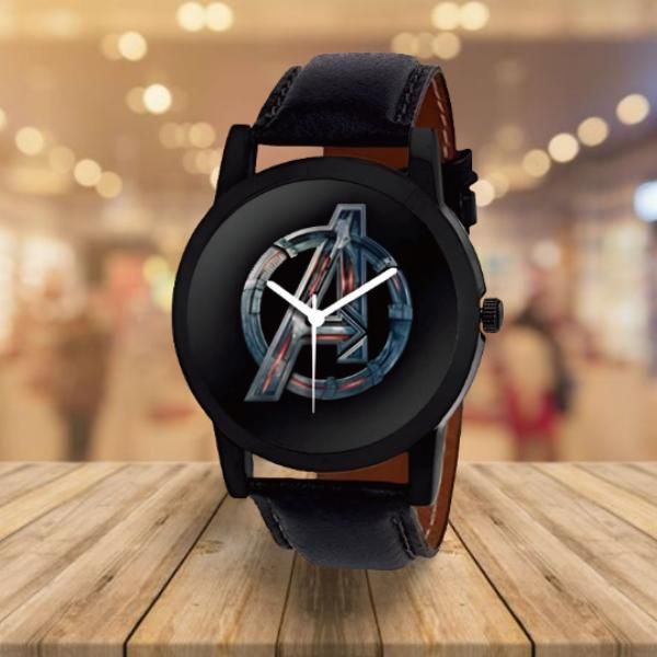 Avenger Dial Black Case and Belt Analogue Watch for Boy's and Men's