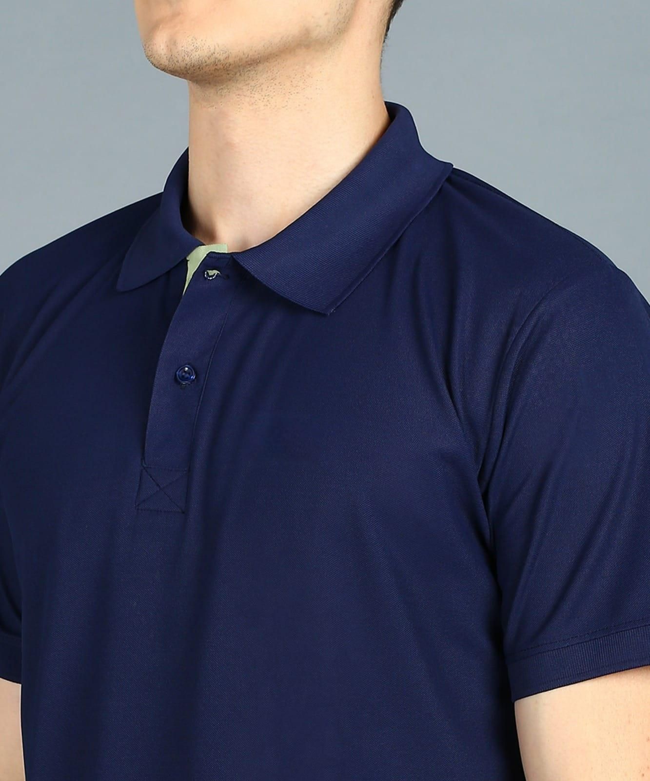 Poly Matte Solid Half Sleeves Men's Polo T-Shirt