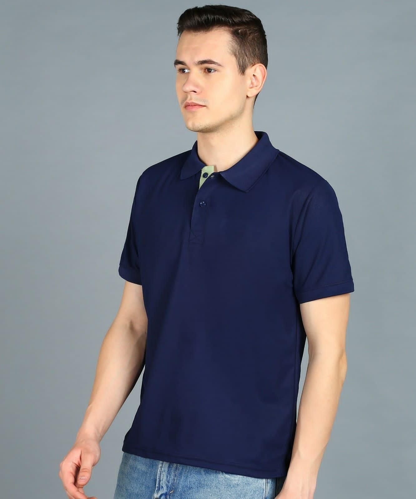 Poly Matte Solid Half Sleeves Men's Polo T-Shirt