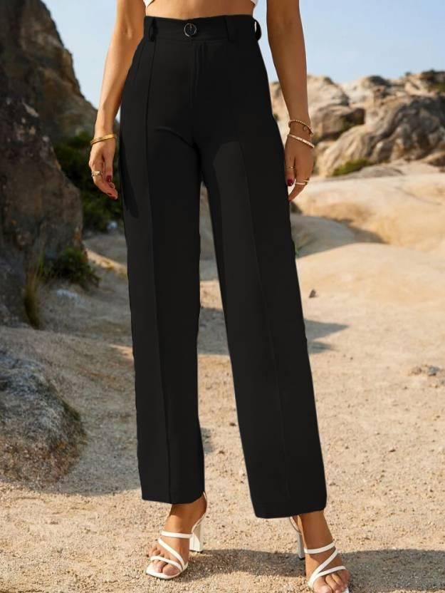 Women Regular Fit Cotton Blend Trousers