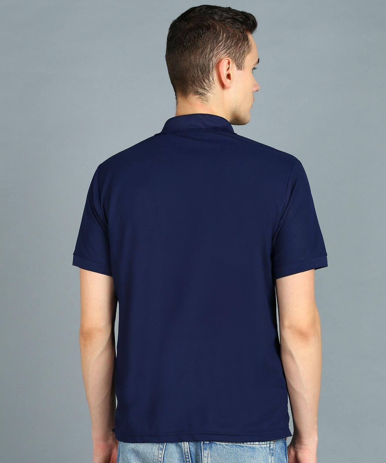 Poly Matte Solid Half Sleeves Men's Polo T-Shirt