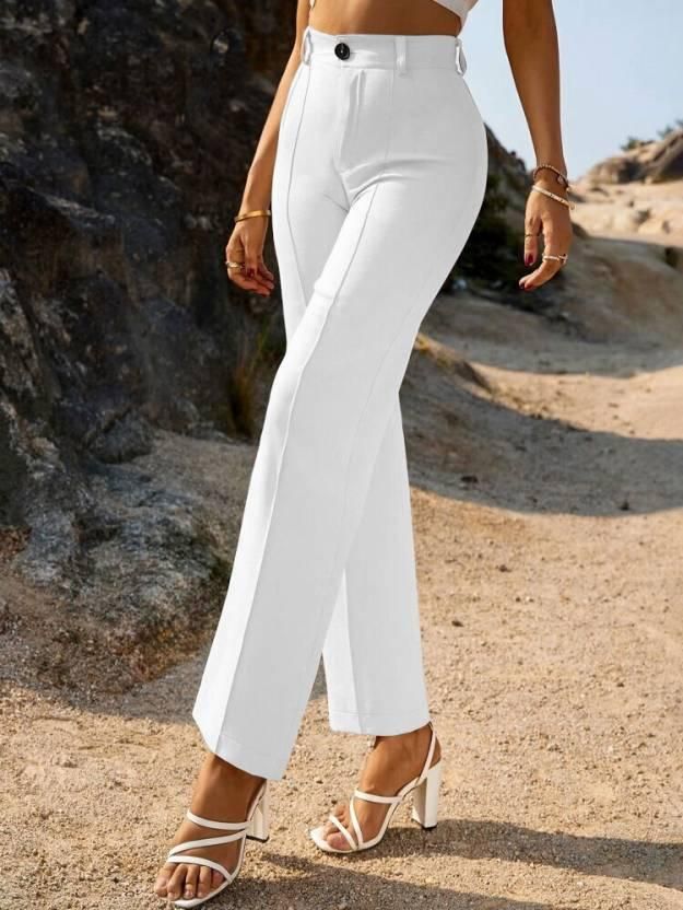 Women Regular Fit Cotton Blend Trousers