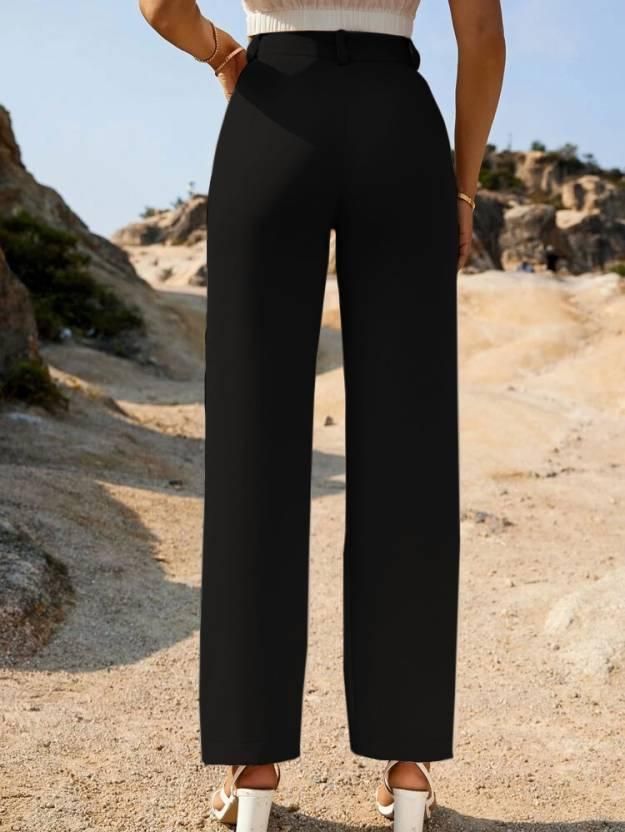 Women Regular Fit Cotton Blend Trousers