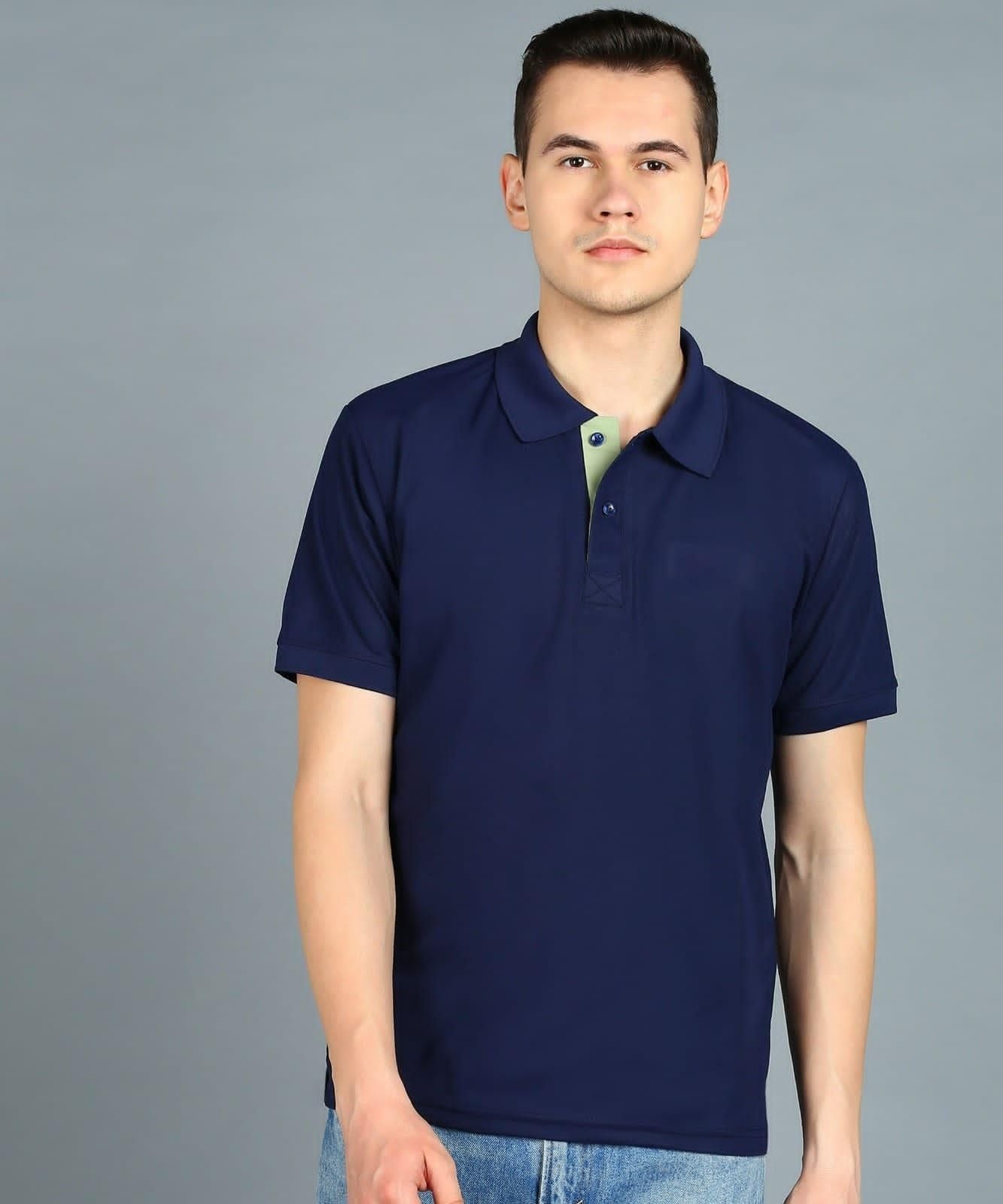 Poly Matte Solid Half Sleeves Men's Polo T-Shirt