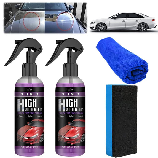 3 in 1 High Protection Quick Car Ceramic Coating Spray - Car Wax Polish Spray (Pack of 2) - CLL