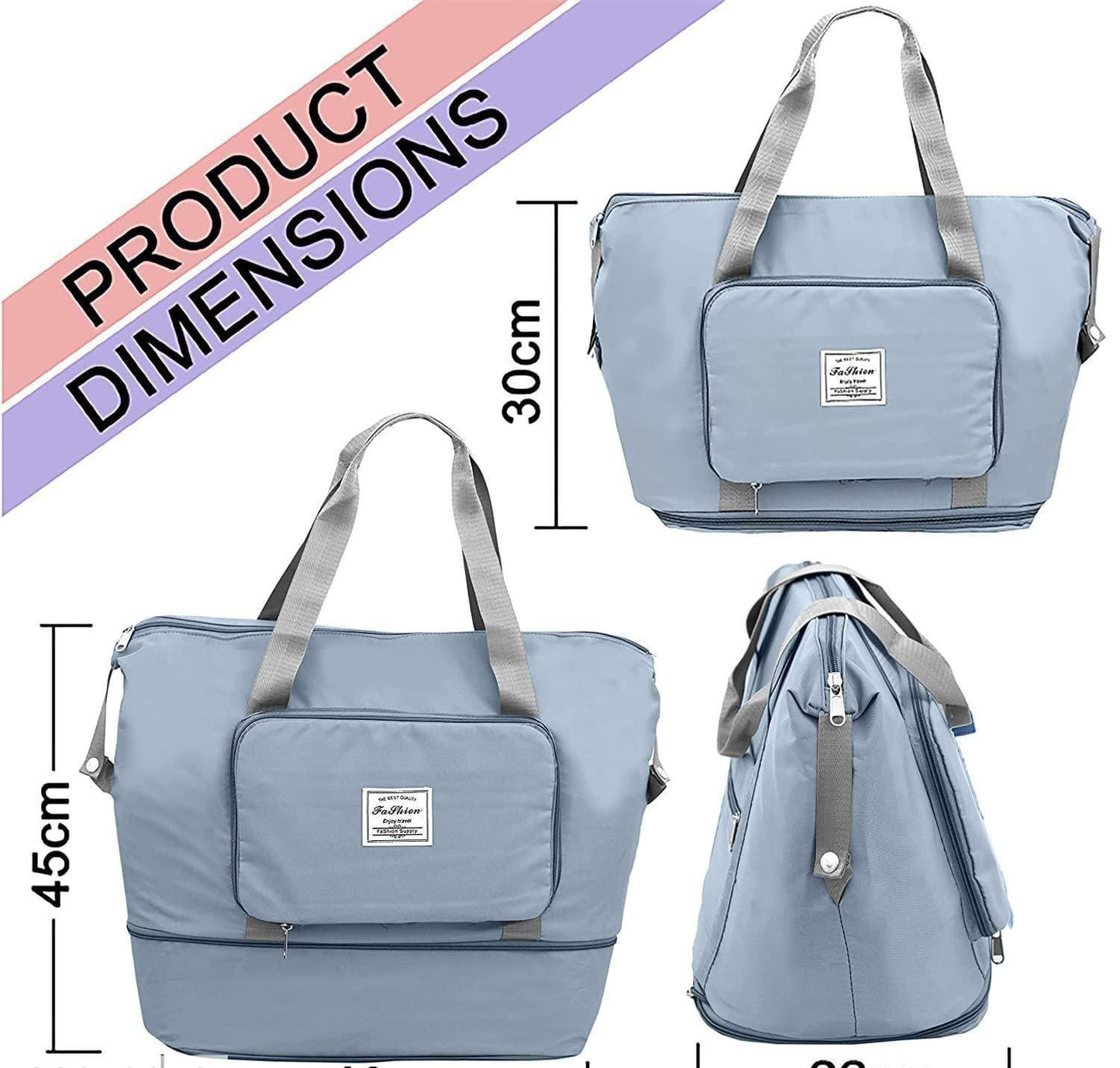 BAG- FOLDABLE LARGE CAPACITY TRAVEL DUFFEL BAG