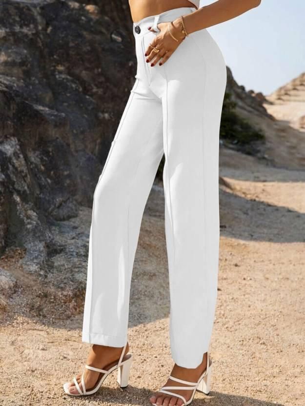 Women Regular Fit Cotton Blend Trousers